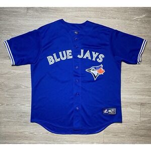 Men Size XL Toronto Blue Jays MLB Majestic Blue Baseball Jersey #55 Josh Johnson